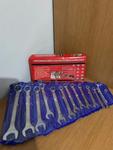 Kit Jogo De Ferramentas 58 Peças Completo Profissional Soquete 46 Peças + 12Chave Combinad