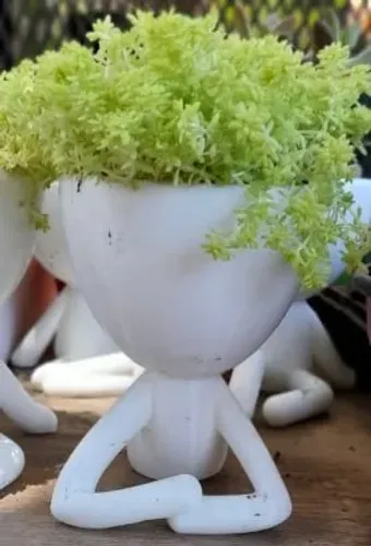 Vaso Decorativo Meditando P/ Suculentas e Plantas - Impressão 3D