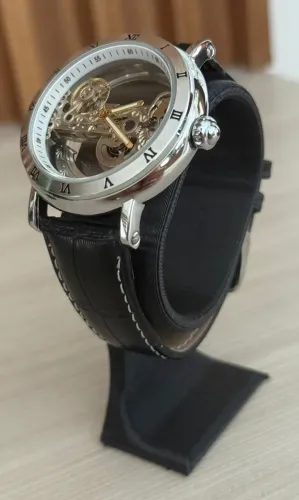 Relógio de Luxo Skeleton Silver