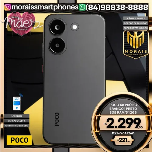 Poco X8 Pró - 512GB | BORDAS DE ALUMÍNIO, LACRADO | ENTREGA IMEDIATA |