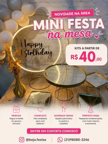 Mini festa na mesa 