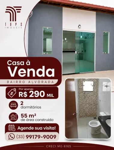 Casa 2 quartos bairro Alvorada