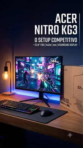 Monitor Gamer Acer Nitro KG3 23.8" FHD 144Hz - Na Caixa