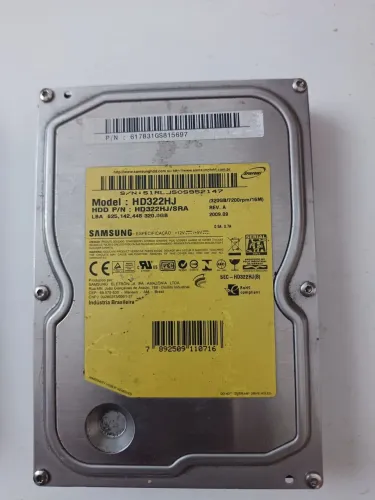 Hd Samsung 320 GB 100% SAUDÁVEL