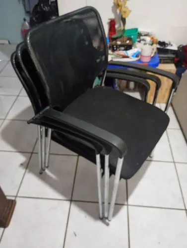 Cadeiras de Escritório Interlocutor em Tela (Mesh) - Kit com 3 Unidades