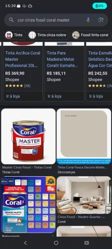 Tinta coral cinza fissil cor muito bonita