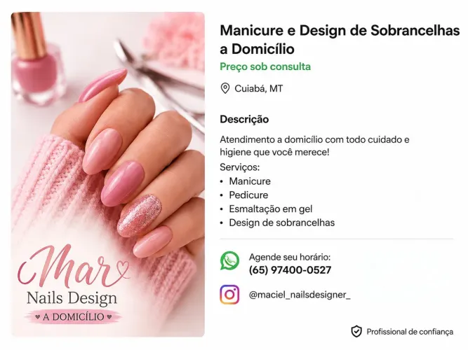 Manicure atendimento a domicilio