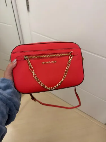 Bolsa Michael Kors Crossbody Couro Saffiano Laranja/Coral Original