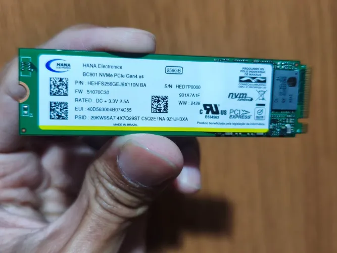 SSD - M.2 (2280 / PCIe 4.0 x4 NVMe) - 256GB - Hana Eletronics
