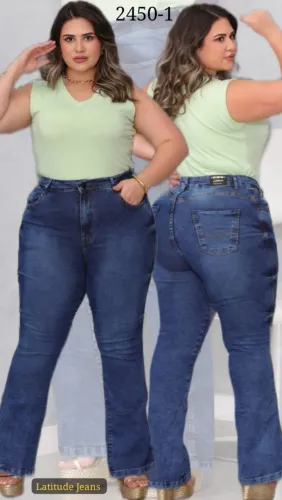 CALÇA JEANS FLARE PLUS SIZE