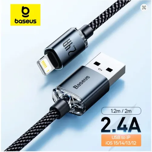 Cabo iPhone Baseus original 1,2m iPhone 14, 13, 12 e anteriores
