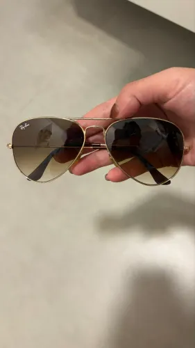 Óculos rayban degrade marrom aviador