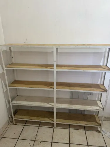 Estante Dupla Industrial em Aço e Madeira - 5 Prateleiras