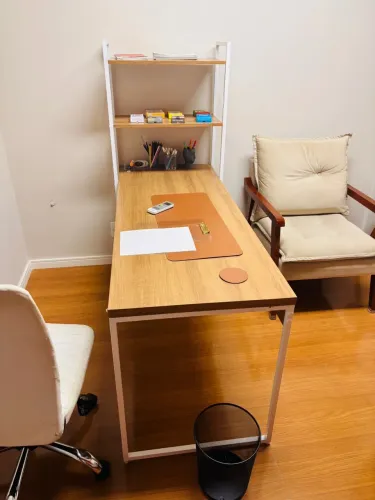 Mesa Escritório com Estante Estilo Active 4 Prateleiras 150cm Industrial 