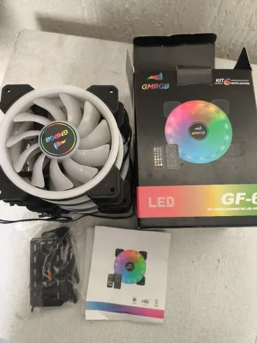 Kit com 6 fans com controlador para computador gamer