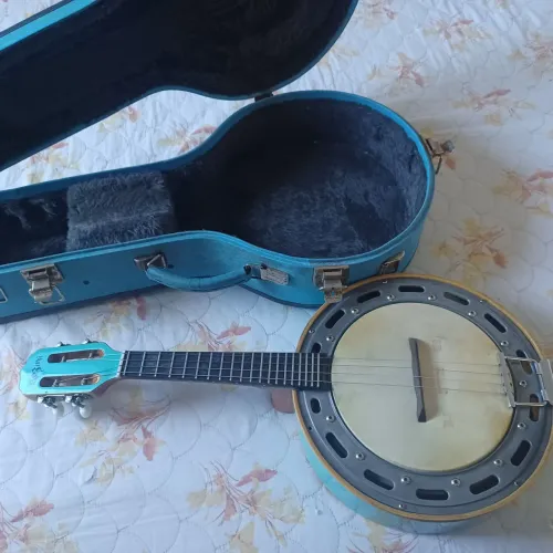 Banjo Rozini azul com case