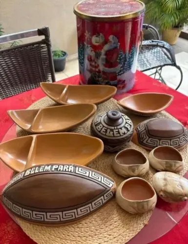 Conjunto 11 Vasos Marajoaras, Carangueijo, Canoa