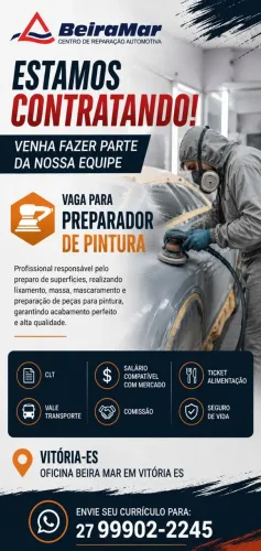 Vaga para preparador de pintura automotiva