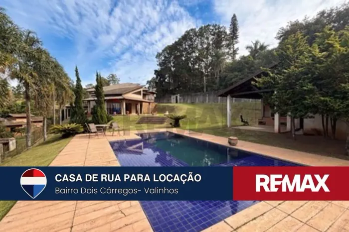Casa para alugar com 400m²| 3 quartos| 4 banheiros | 10 vagas| Dois Córregos-Valinhos