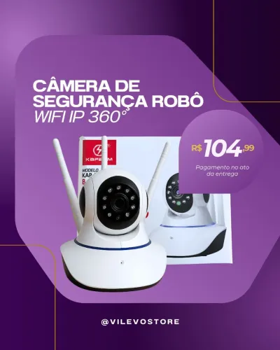 Câmera de Segurança IP Wi-Fi Modelo robô 360 Graus