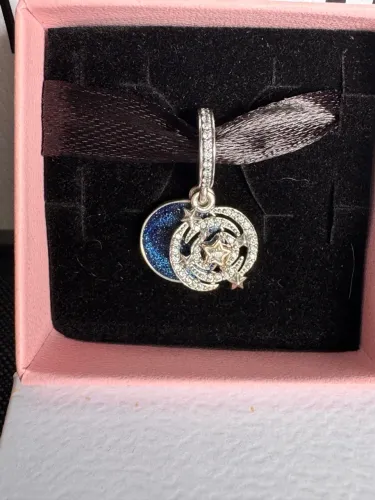 Charm Pandora Pendente Duplo Estrela Brilhante