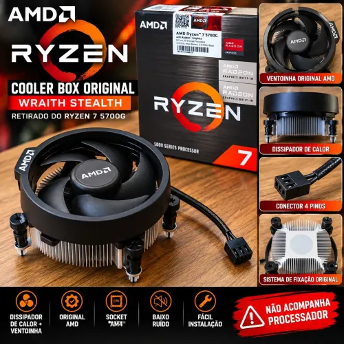 Cooler Original AMD Ryzen 7 5700G Wraith Stealth AM4
