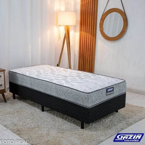 Cama Box Solteiro Supreme D28 Cinza - Gazin