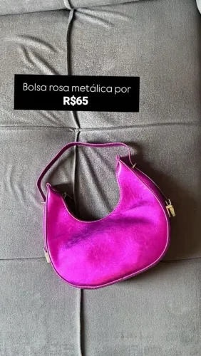 Bolsa rosa metálica