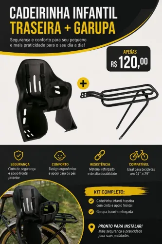 Cadeirinha Infantil kalf Bicicleta