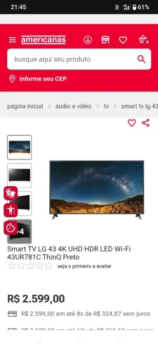 Vende-se uma tv LG smart