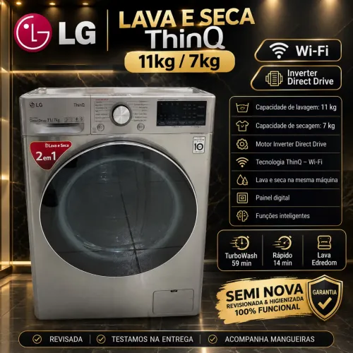 Lava e seca LG THINQ - SEMI NOVÍSSIMA OPORTUNIDADE