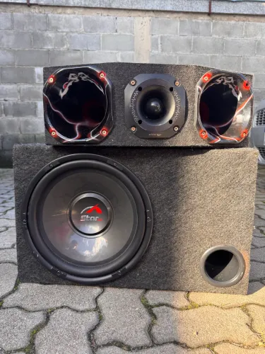 Box com subwoofer 12? com trio de cornetas e twitter selenium