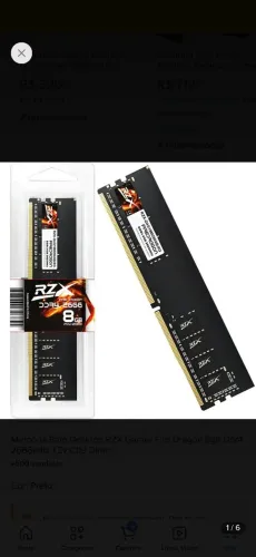Memória ram ddr4 8gb 2666mz para reparo