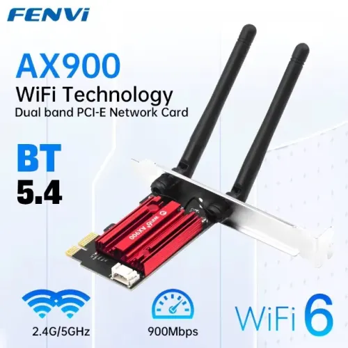 A Placa de Rede PCIe Wi-Fi 6 Fenvi AX900 Pro + Bluetooth 5.4