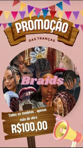 Traças box braids e trança nagó