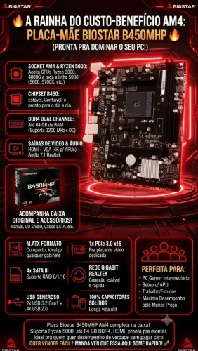 BIOSTAR B450M - CPUS RYZEN