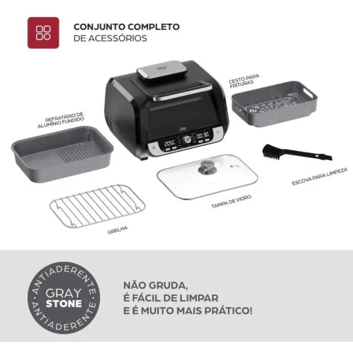 Fritadeira Air Fryer Elétrica Wap 12 em 1 Barbecue