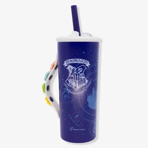 Copo Térmico 600ml - Harry Potter Hogwarts - Com Tampa - ZONA CRIATIVA