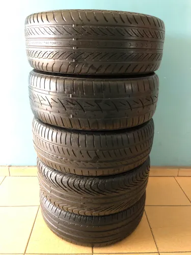 5 pneus aro 16 medida 205/55/16 usados pneu bom