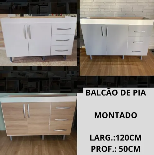 MONTADOS Balcão de Pia Cozinha Compacta Cuba Inox Marmorite a partir 180,00