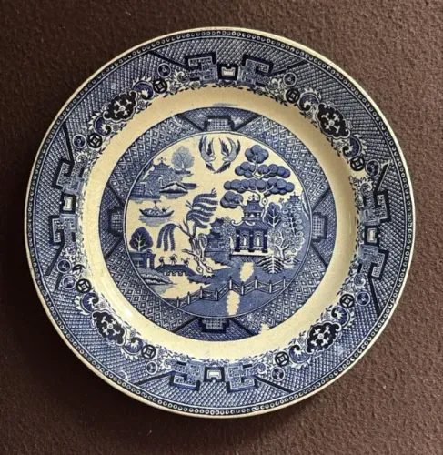 Prato de Parede Société Céramique Maestricht - Padrão Willow (Holanda)
