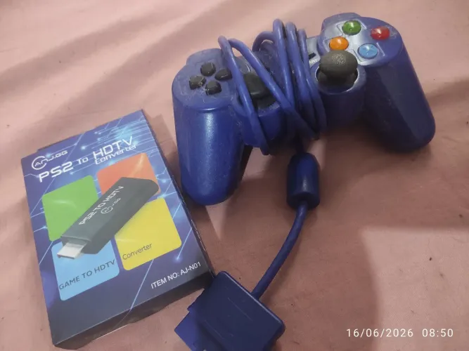 Controle PS2 e cabo HDMI