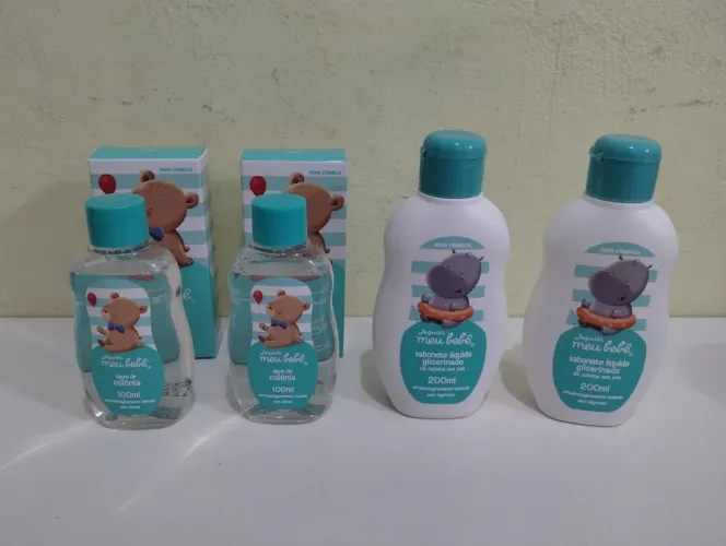 Kit 2 Colônias de 100 ml e 2 Sabonetes Líquido de 200 ml Meu Bebê Jequiti, V. 08/27