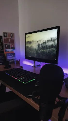 Monitor LG 21 polegadas acompanhado de braço articulado