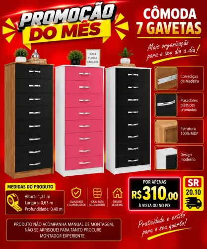 Cômoda 7 gavetas