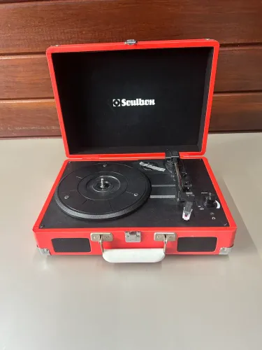 Toca discos vinil vintage c/ bluetooth