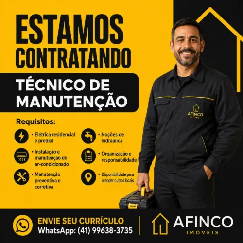 VAGA DE AUXILIAR DE MANUTENÇÃO 