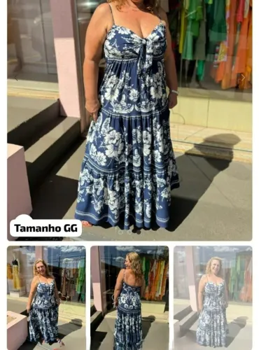Vestido Cropped Farm Brilho Tropical GG - Estampa Tropical, Fashion e Original