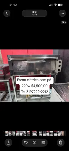 Forno elétrico pizza com pé 220w 