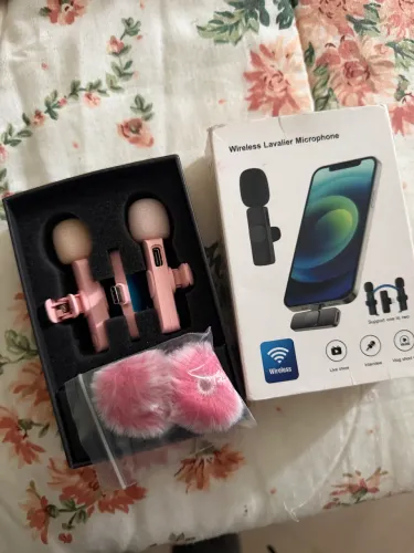 Microfone Wireless Rosa lindo com 2 unidades